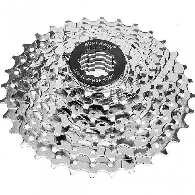 Кассета CS-04 SUPERWIN (11-32 зубца) 8 скоростей, хромированная 520093
