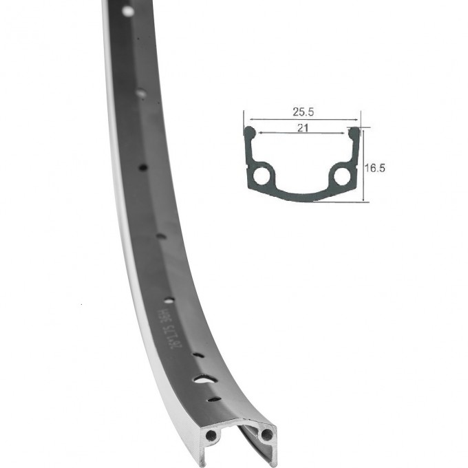 Обод 26" HLQC-10A-1 14Gх36Н одинарный фрезерованный, черный 330129